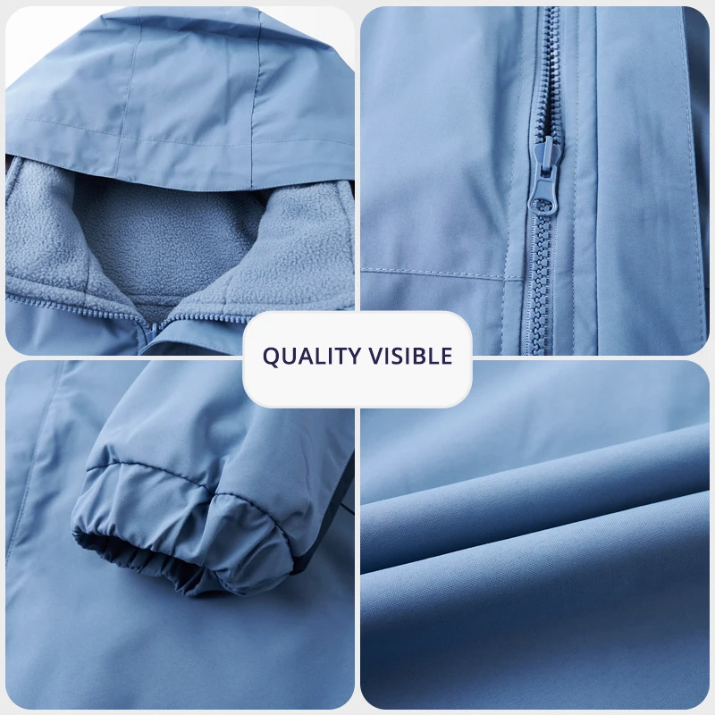 الراقية عكسها 3 في 1 تبادل الصوف مبطن الرجال الرياضة سترة خارجية سترة سترة واقية يندبروف Anorak معاطف أبلى