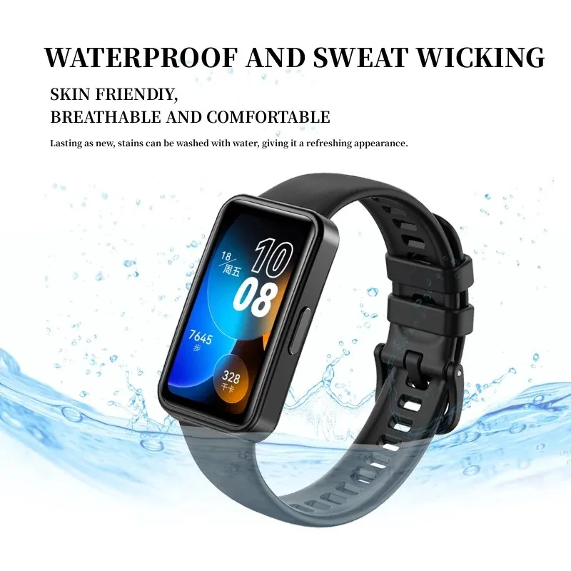 Silicone Watchbands for Huawei Band 8-NFC Replacement Wristband Soft bands Sport Bracelet on Smart Band8 Watch strap Accessories