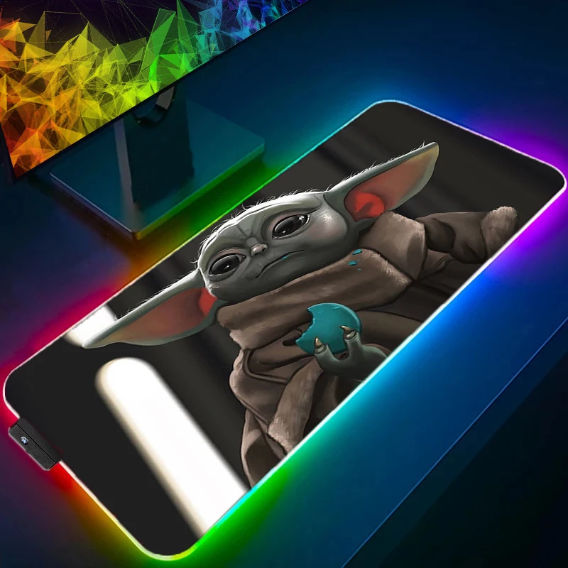 RGB LED Desk Mat Carpet Desk Accessories Laptop S-star W-wars Gamer Mausepad Mouse Pad Mousepad Office Mouse Mats Keyboard Pad
