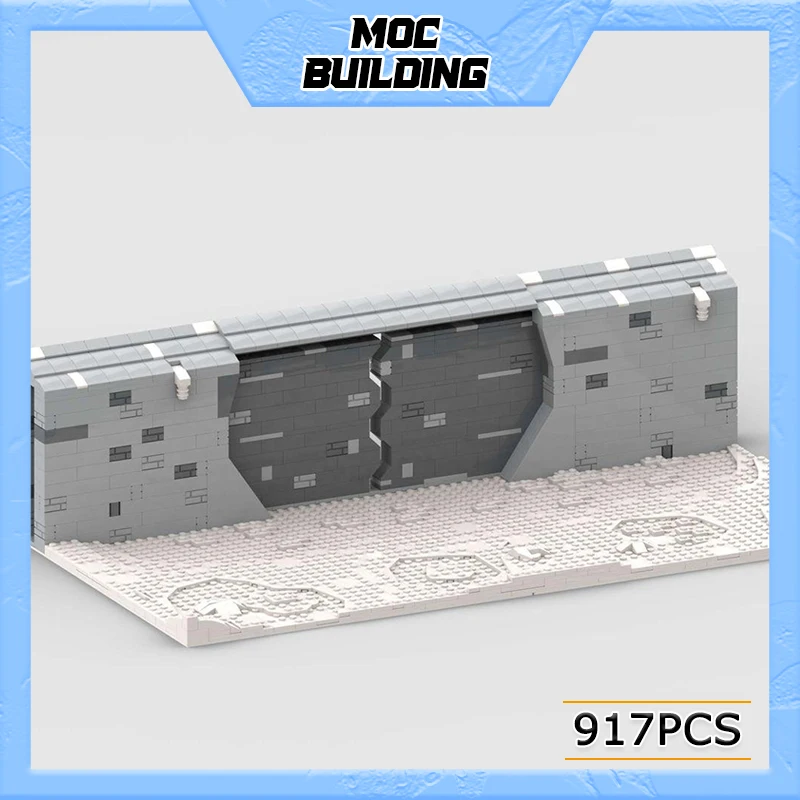 

Space Movie MOC Hoth Defense Front Gate Building Blocks Rebel Bunker Assemble Bricks Model DIY Toys For Children MOC-110790