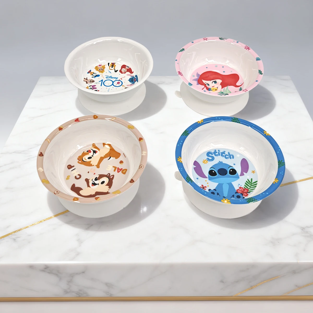 1 Stück Disney Cartoon Saugnapf-Schüssel Melamin-Geschirr, Geburtstagsfeier Familienessen Langlebiges Saugnapf-Geschirr