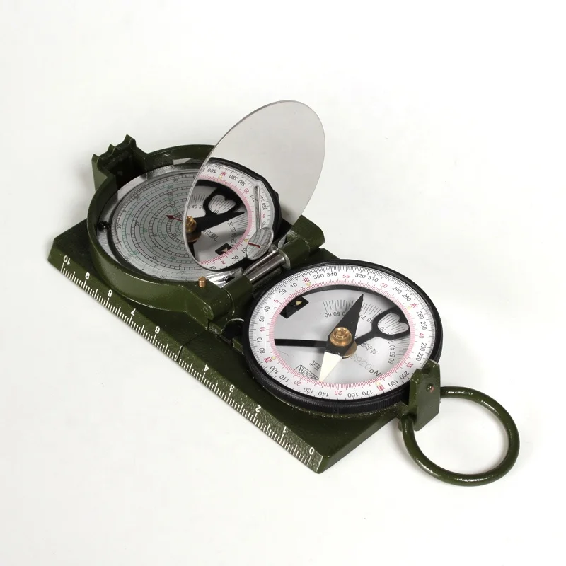 Pocket Metal Compass Geology DQL-5 65 Type Aluminium Oil Filled Compass Green Color Outdoor