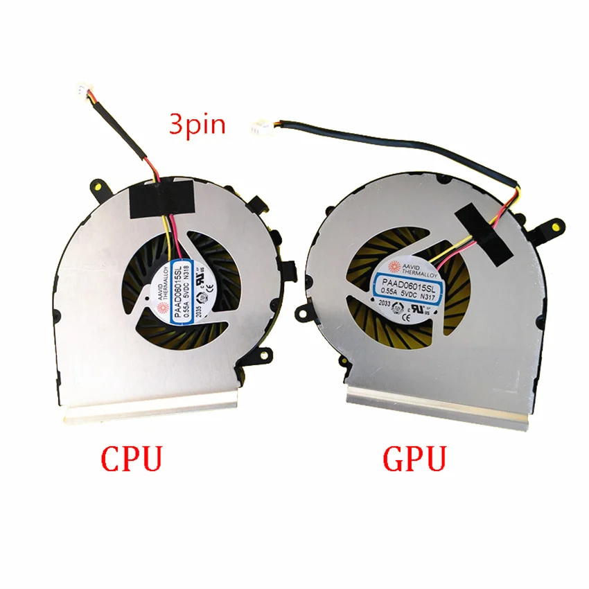 NEW Original CPU GPU Cooling Fan MS-16J5 16J2 J4 3PIN For MSI GE62 PE60 GL62 GP62 GE72 6QC 2QD 6QG 3PIN