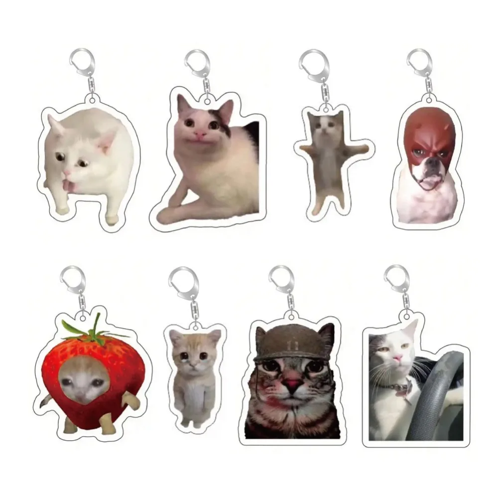 

Diy Creative Acrylic Keychain Personality It's Funny Abstract Emoticon Animals Phone Accessories Backpack Pendant Holiday Gifts