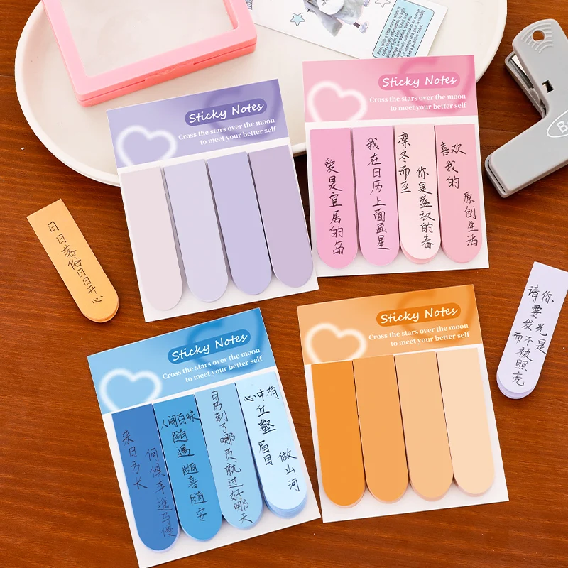 80Sheets Colored Strip Gradient Memo Pads Scrapbooking Sticker School Supplies Post Sticky Notes Office Stationery