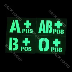 Reflective IR Large Blood Type A B O Night Identification Badge First Aid Magic Patches Helmet Morale Badge Military Acessories