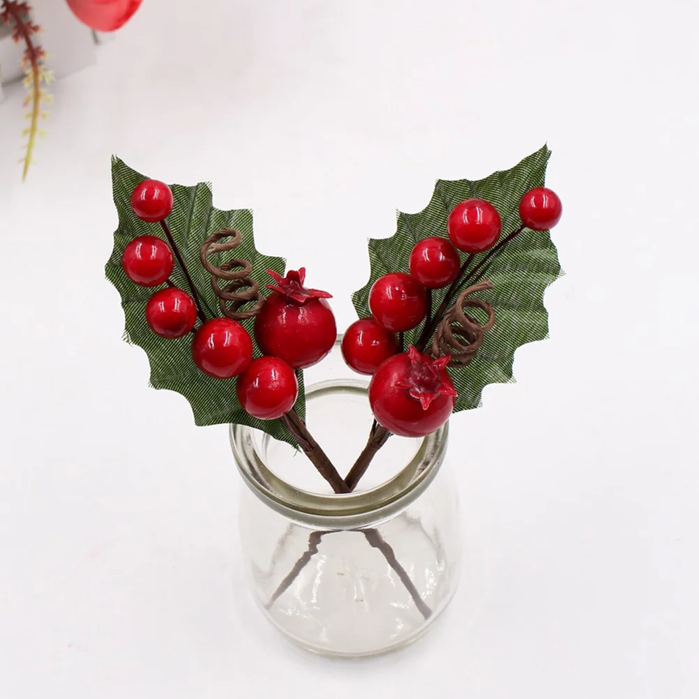 

9 pcs Simulation Berry Branches Red Lifelike Decorative Bouquet For Home Wedding Christmas Diy Craft Vivid Fake Pine Unique