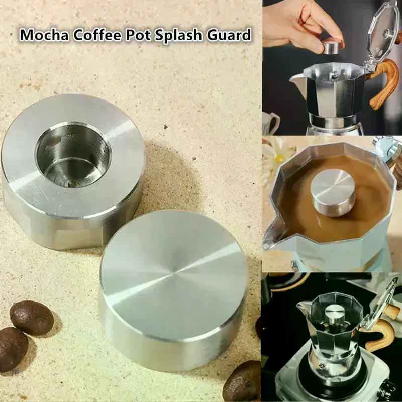 Stainless Steel Moka Pot Stovetop Splash-proof Valve Moka Pot Splash-proof Cover Splash Cap Espresso Coffee Maker Accessories