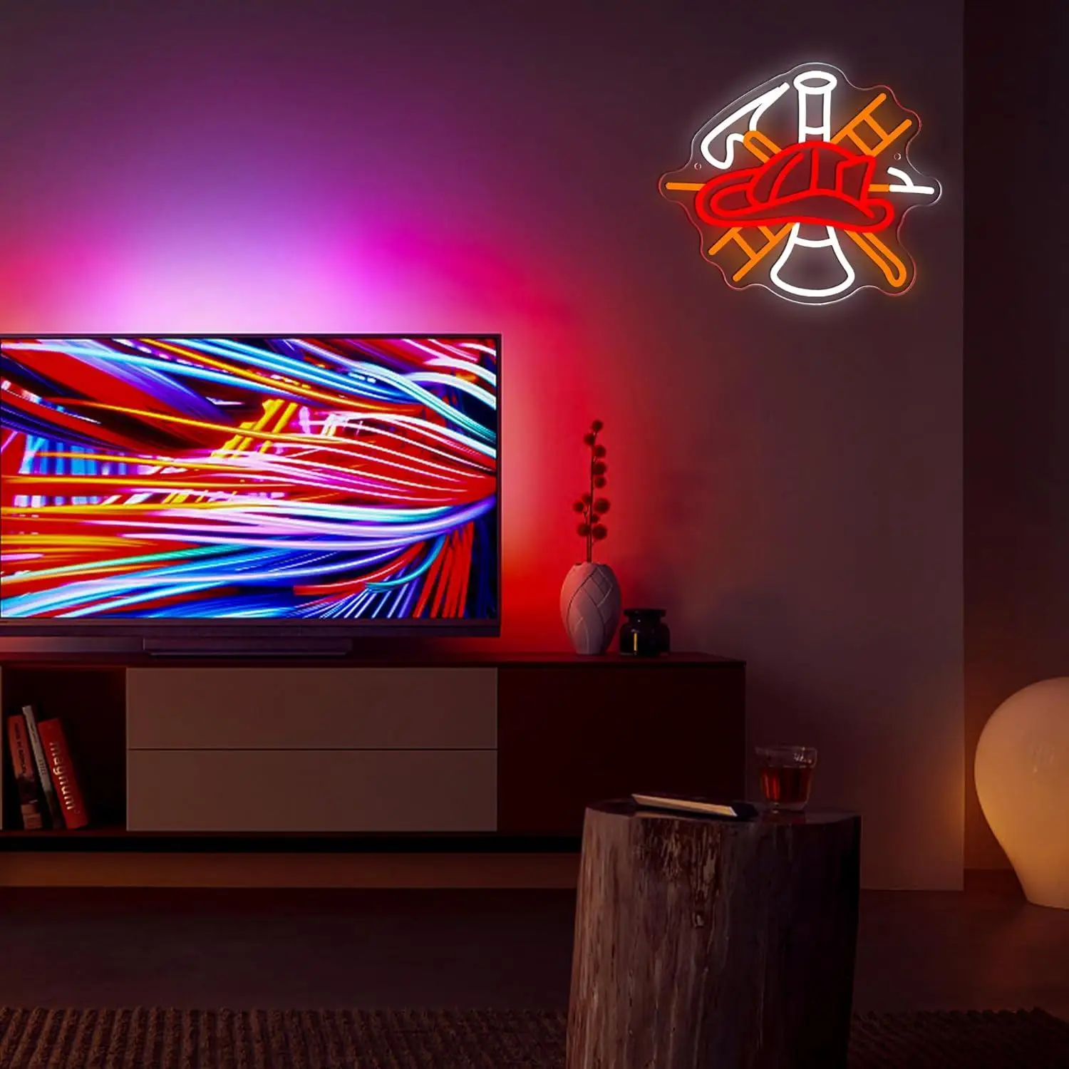 Firefighter Gas Mask Neon Sign USB Dimmable LED Lights for Fire Station Garage Man Cave Home Gamer Theme Party Wall Art Decor - view 4