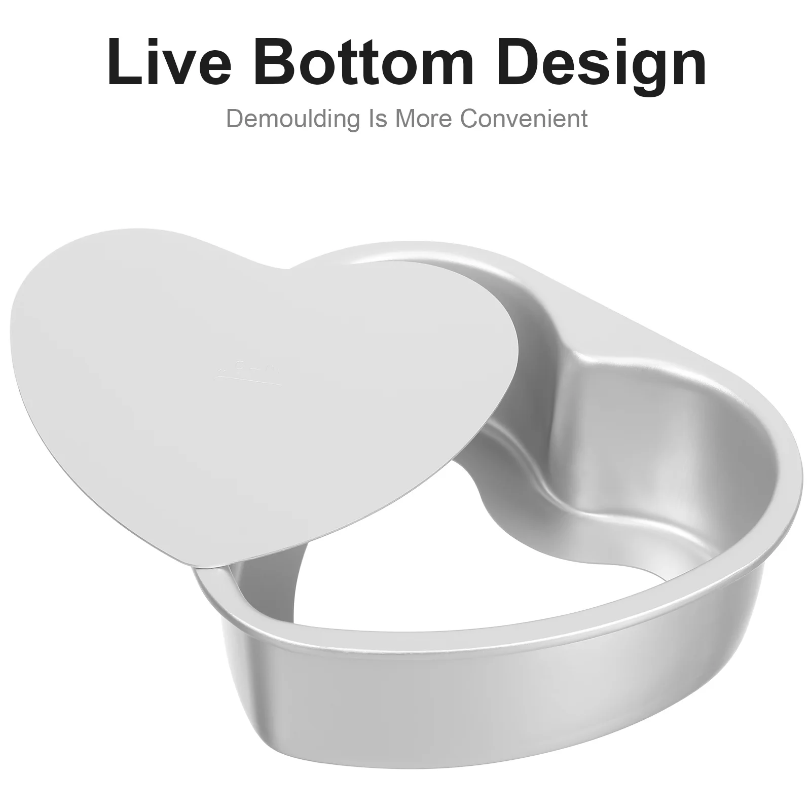 Baking Mold Tool 6-inch High-quality Thickened Heart-shaped Live Bottom Cake Bread Loaf Pan Removable Anodized Aluminum