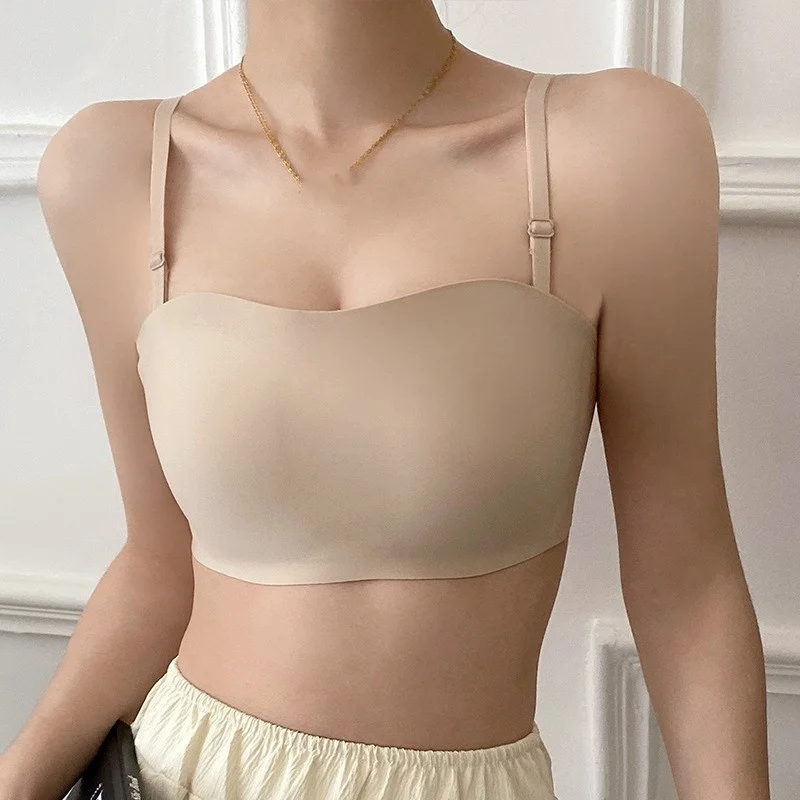 Sexy Seamless Tube Top Bra Chest Wrap Summer Underwear Push Up Brassiere Women Wireless Lingerie Thin Non Slip Bralette