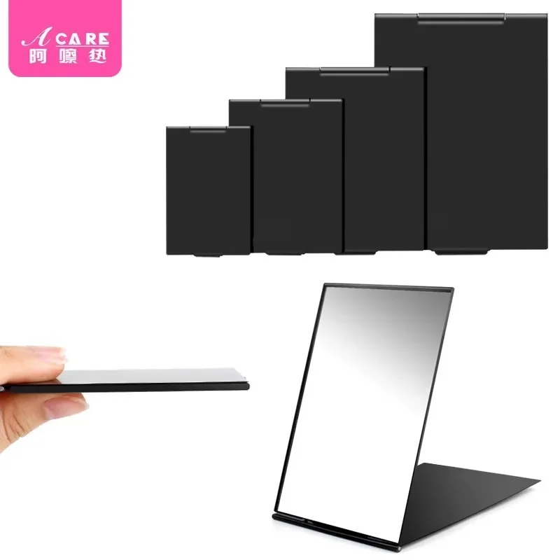 ミラー/スクエアミラー/アルミニウム A1P49-フリップ化粧鏡ポータブルポータブル小型女性折りたたみ学生薄いジェーン