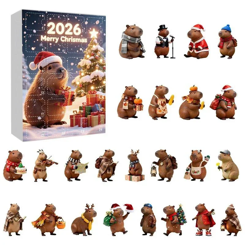 Acryl-Anhänger Weihnachtsbaumschmuck Weihnachtsdekoration Geschenk Capybara Weihnachts-Adventskalender 24-Tage-Countdown-Kalender 2D – Detail 9