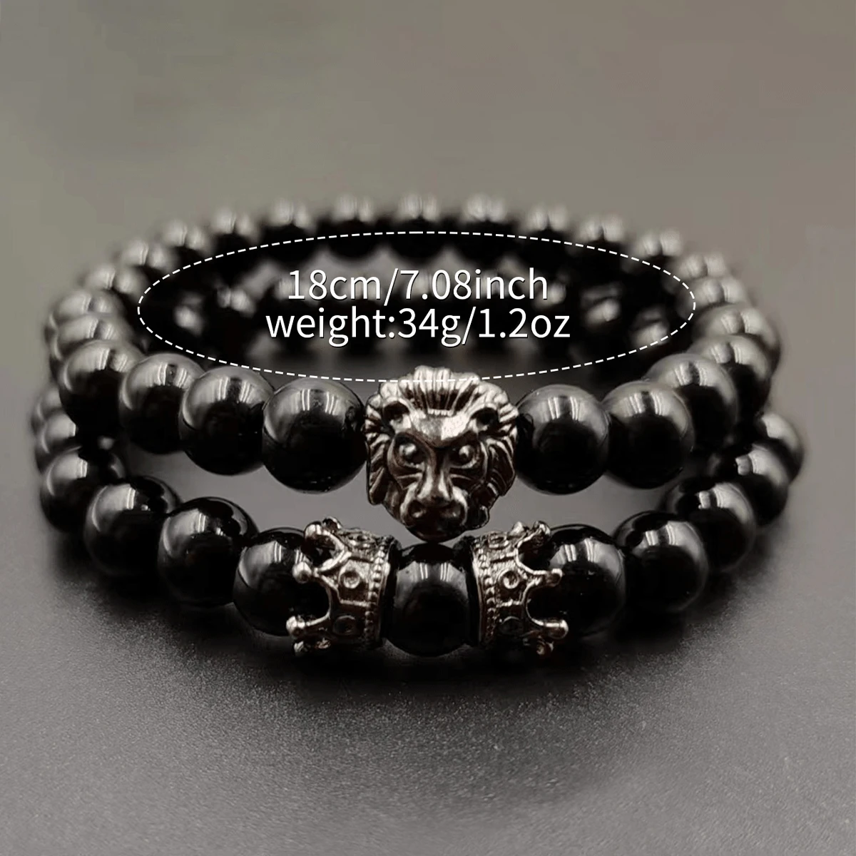 3PCS/Set Men\'s Watch Casual Leather Band Quartz Watches Beads Bracelets Set(Without Box)