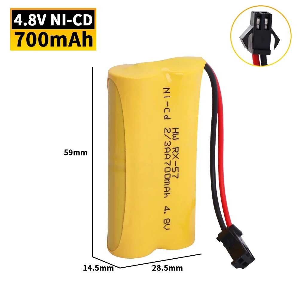 Ni-CD 4.8 فولت 700 مللي أمبير بطارية قابلة للشحن ل Jiaqi TT660 662 665 التحكم عن بعد تشوه سيارة روبوت لعبة كهربائية جزء