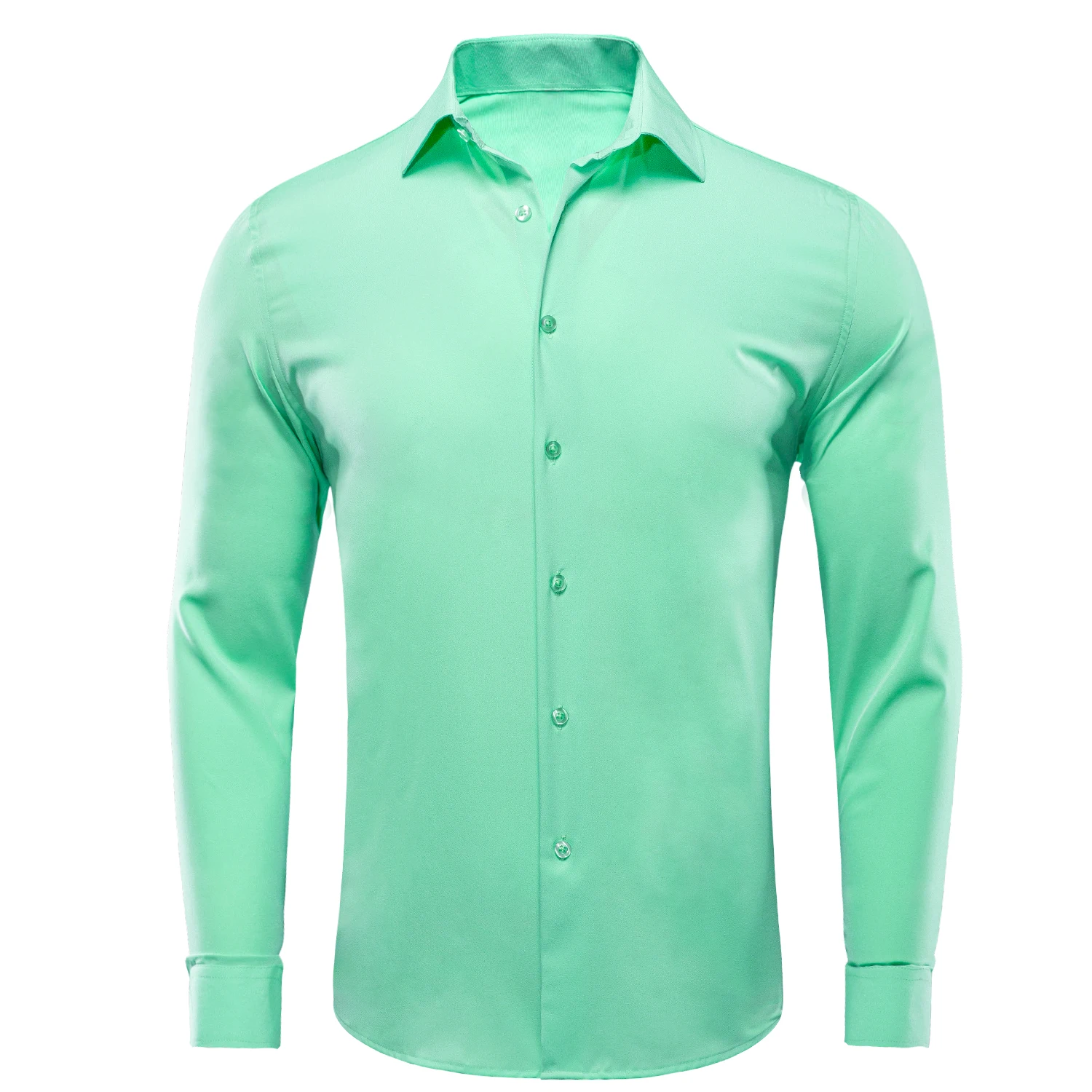 Hi-Tie Jacquard Mens Shirts Long Sleeve Slim Lapel Dress Suit Shirt Casual Blouse Yellow Blue Mint Pink Purple Green Brown