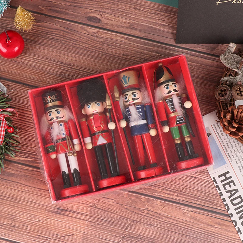 1Pc 13CM Nutcracker Puppet Soldier Ornaments Christmas Pendant Home Desktop Decoration Cartoon Soldiers Band Dolls Nutcracker