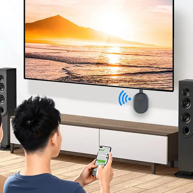 Mini Wireless Screen Projector 1920x1080 Resolution Device Mobile Phone Connected To TV Monitor For IOS Android Windows