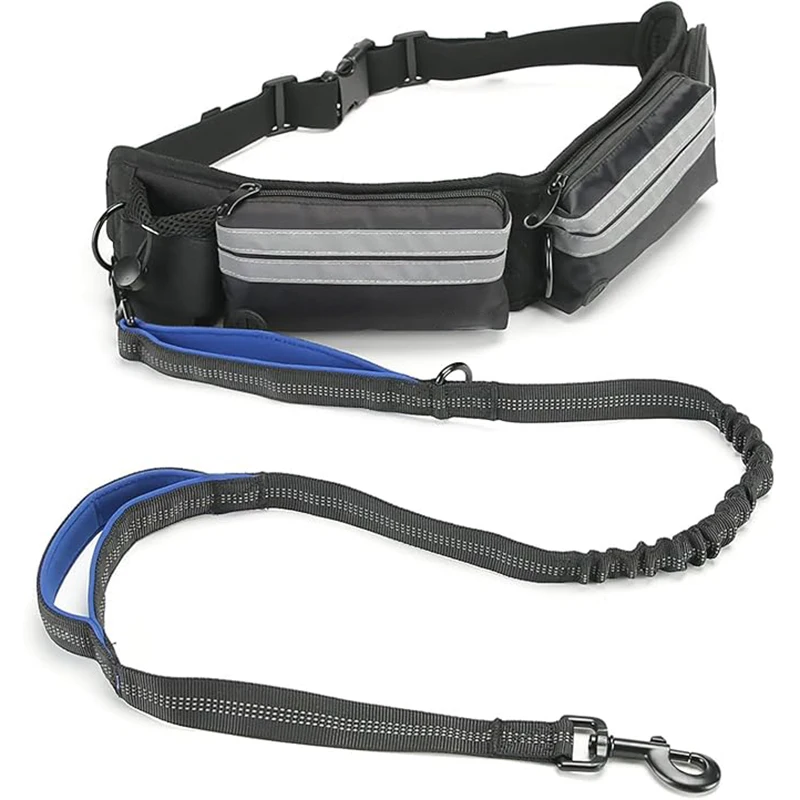 Multifunctional Dog Running Belt with Waist Pack, Reflective Dog Jogging Belt Comfortable Handle, Belly Belt, Hip Pouch