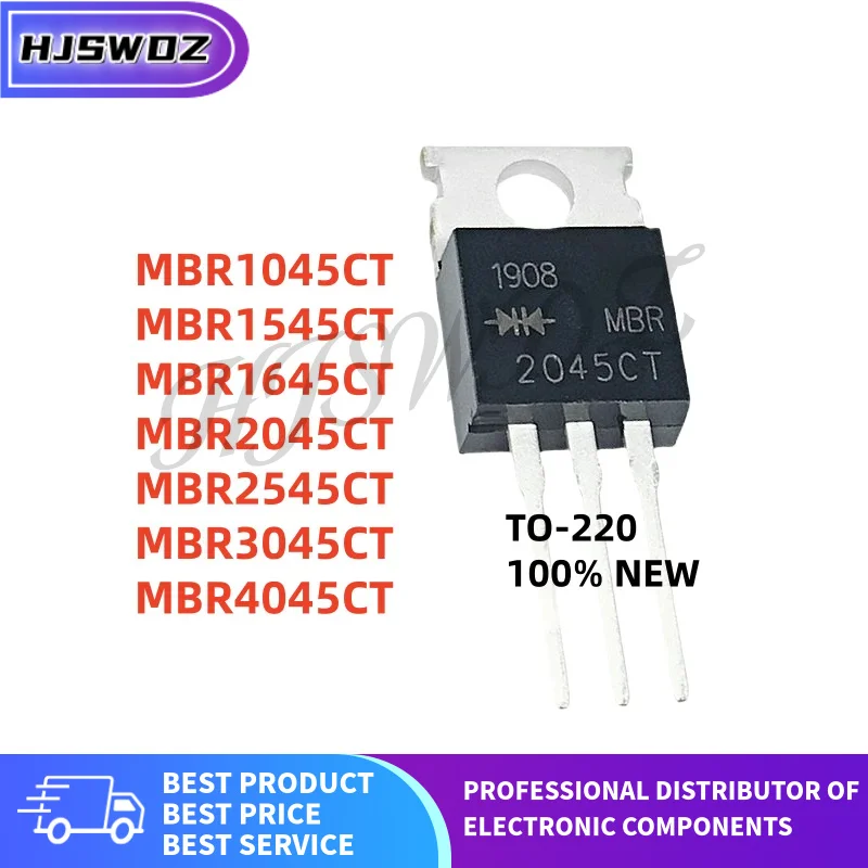 10PCS 100% quality MBR1045CT MBR1545CT MBR1645CT MBR2045CT MBR2545CT MBR3045CT MBR4045CT TO-220 Schottky diode