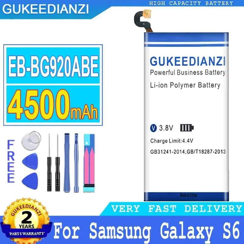 

Mobile Phone Battery High Performance For Samsung Galaxy S6 G9200 G920 G920f G920i G920A G920S G920L G920K EB-BG920ABE 4500mAh