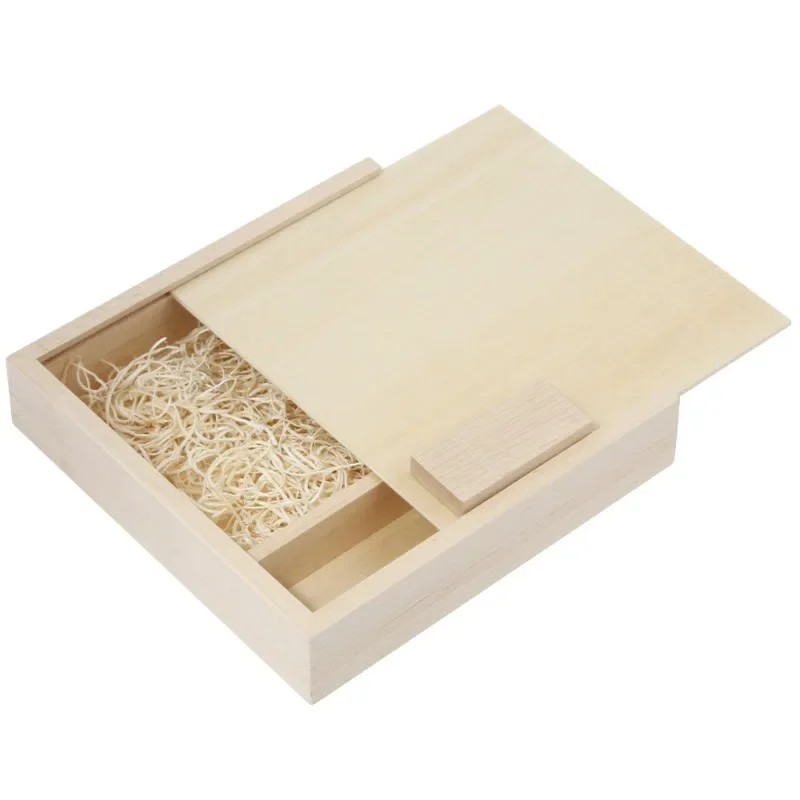 

1PCS Walnut Maple Wood Storage Box Photography Wedding Gift Album Jewelry USB Box Natural Unfinished Wooden Case 17X17X3CM