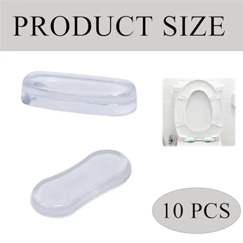 N04R Self-Adhesive For Noise Reduction And Stability Toilet Seat Bumper Set 10-Piece Toilet Lid Bumpers Design