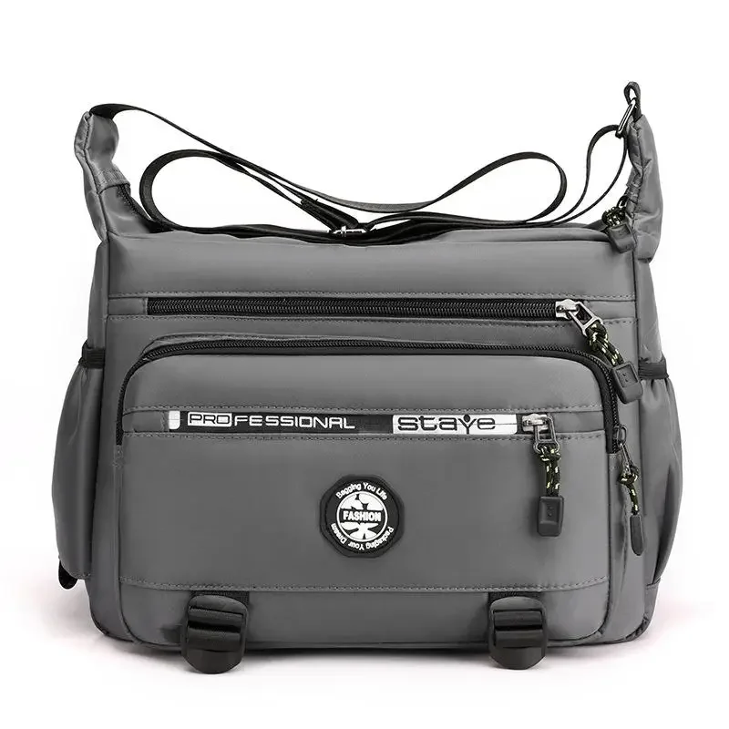 Wasserdichte Nylon-Umhängetasche für Herren – kompakte Sling-Crossbody-Schultertasche für Arbeitsweg und Reisen – Detail 1
