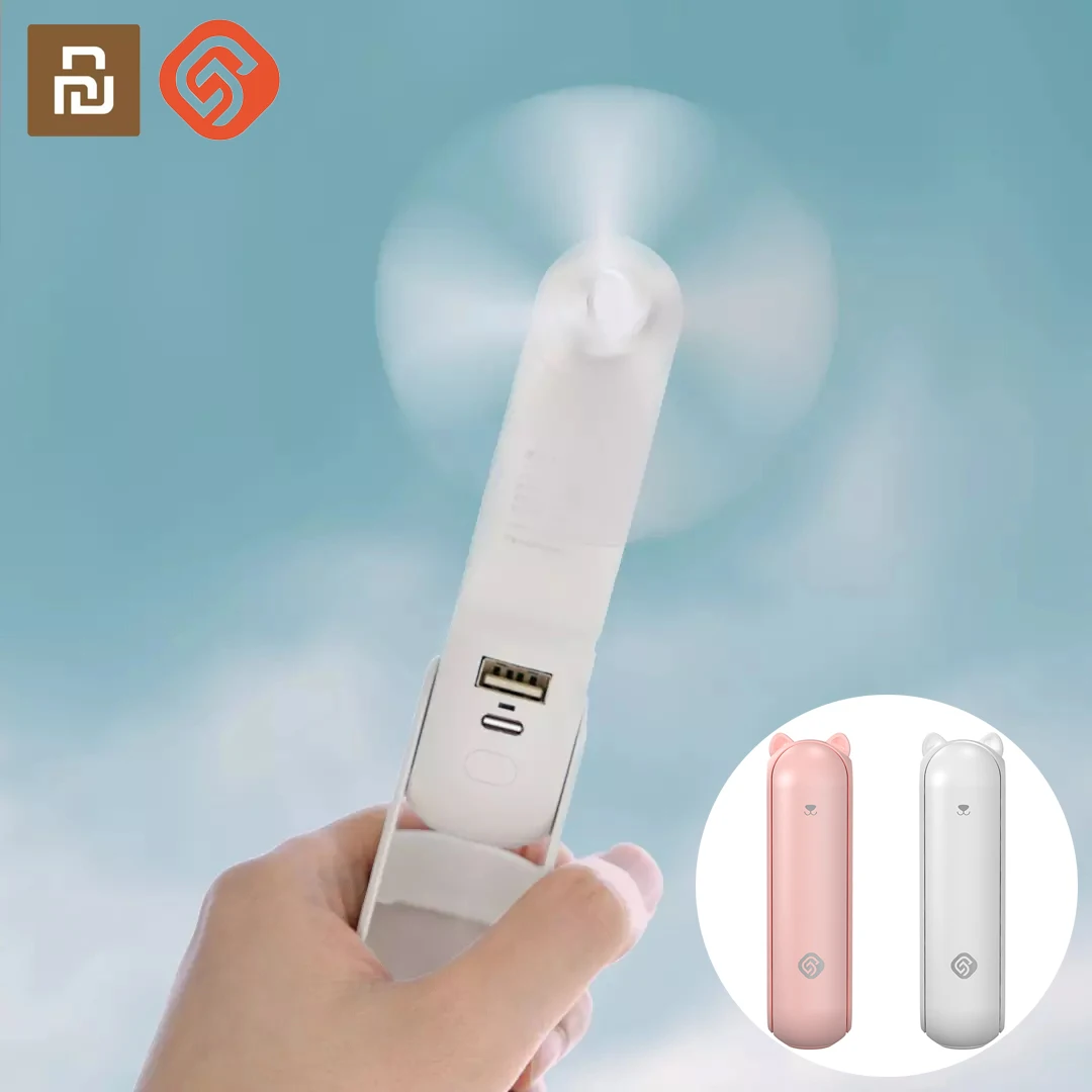 Mini Hand Fan 3 in 1 Rechargeable Foldable Small Fan with Power Bank Lighting Function Type-c Interface 2000mAh Cooling Fan