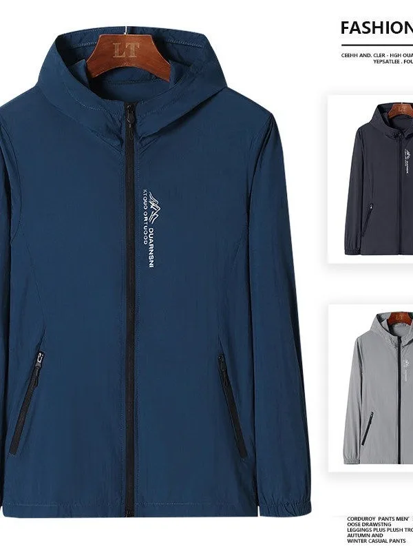 Summer Ice Silk Quick Dry Thin Couple Outdoor Work Fishing Sun Protection Clothing Casual Jacket Lightweight Breathable