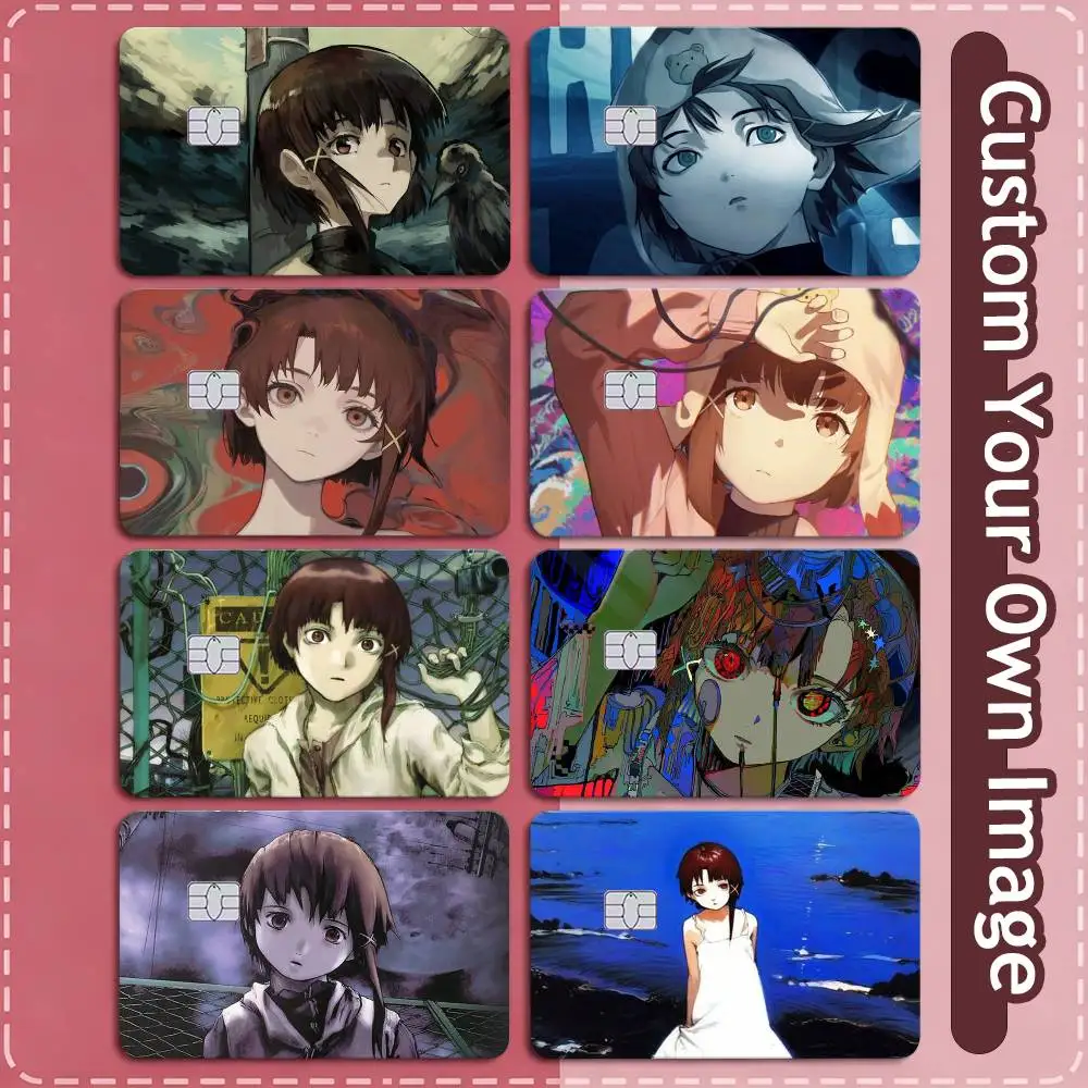 S-Serial Experiments Lain Iwakura  Credit Card HD Stickers Game Card Decal Small Chip Waterproof Sticker Gift