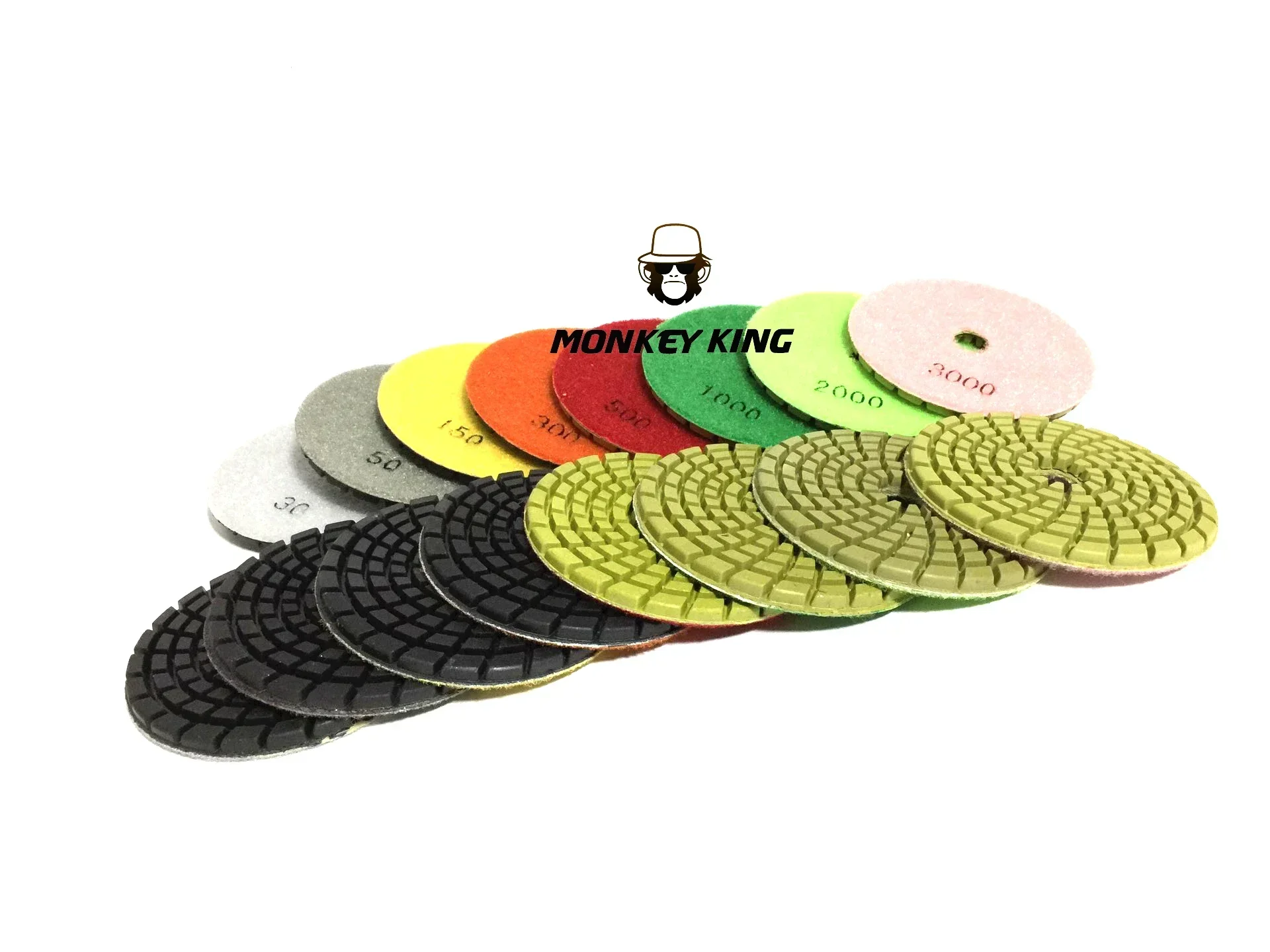 7 Pieces/Lot 4" 4 Inch 100 mm Wet Diamond Polishing Pad for Concrete Granite Marble Cement Terrazo