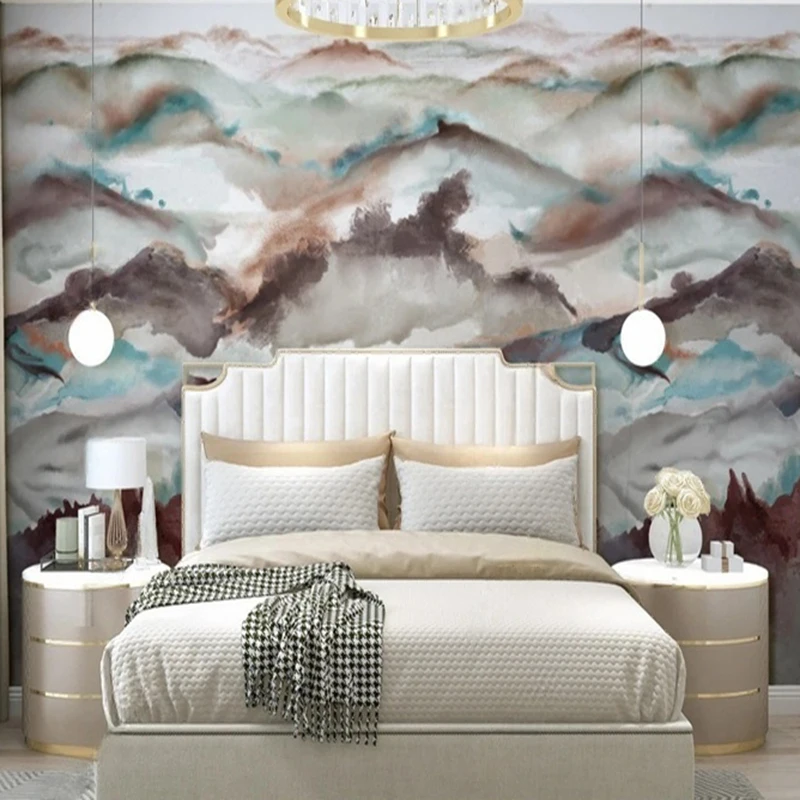 

MU8534 Style Custom Size Wallpaper Hand-painted Ink Oil Painting Abstract Landscape TV Sofa Background Papier Peint