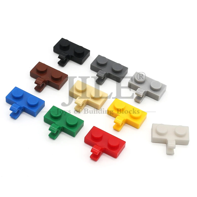 30pcs MOC 11476 Plate Modified 1x2 with Clip on Side Horizontal Grip Buildings Blocks Bricks Toy Educational Creative 65458 DIY