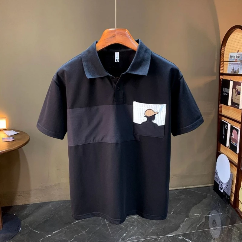 

Korean Style Men's Polo T-Shirt Summer Casual Short Sleeve Shirt with Collar Comfortable Daily Wear