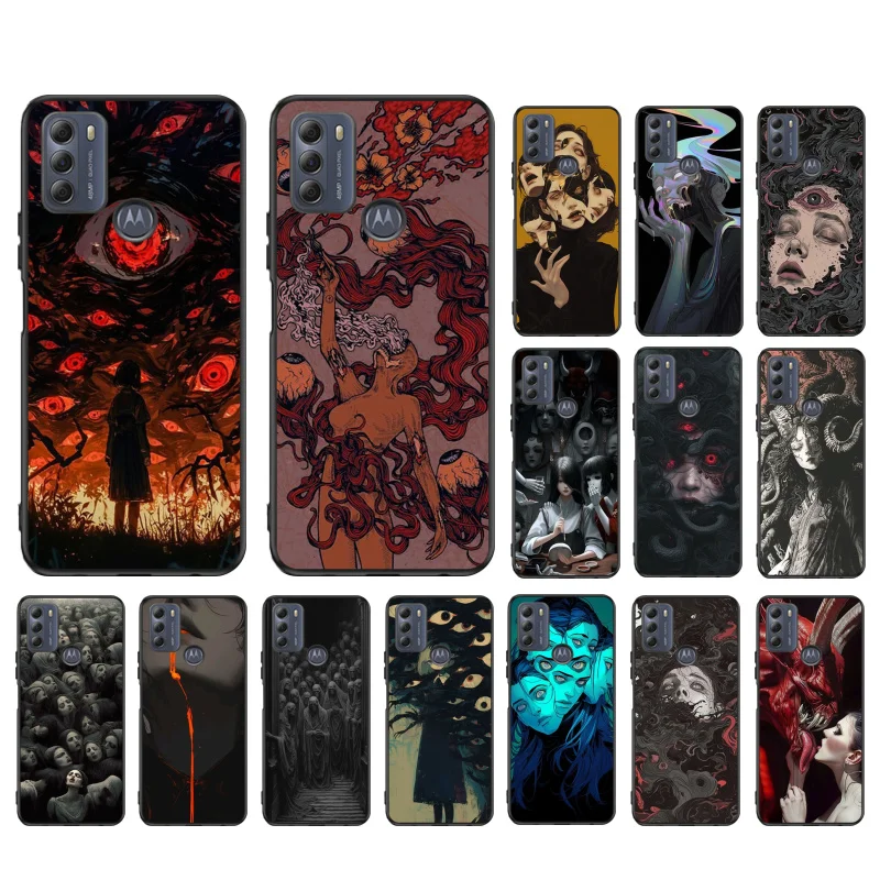 Horror Anime Art Phone Case ForMoto Edge 50 40 Pro 50 40 30 Ultra Neo Fusion Moto G84 G54 G10 G20 G30 G62 G53 G72 G60