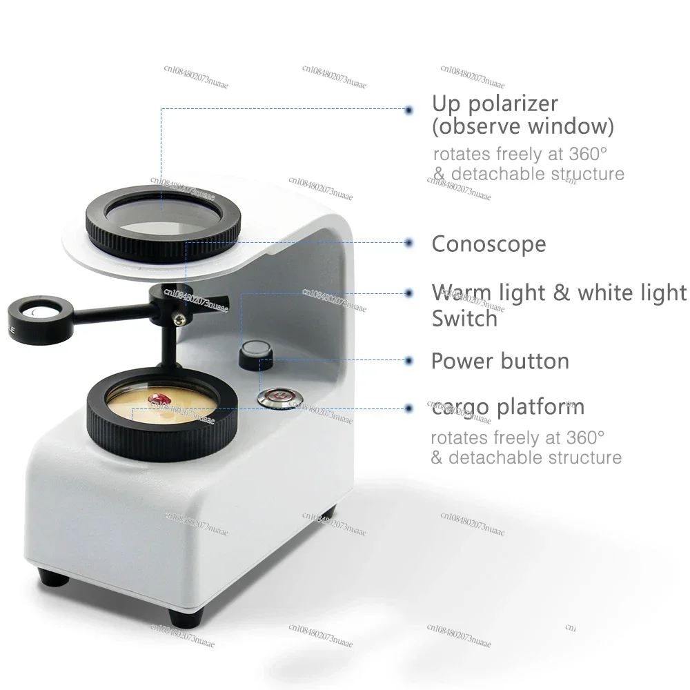 طاولة محمولة بمصادر الضوء المزدوجة جوهرة Polariscope FTP-DCL مع Conoscope