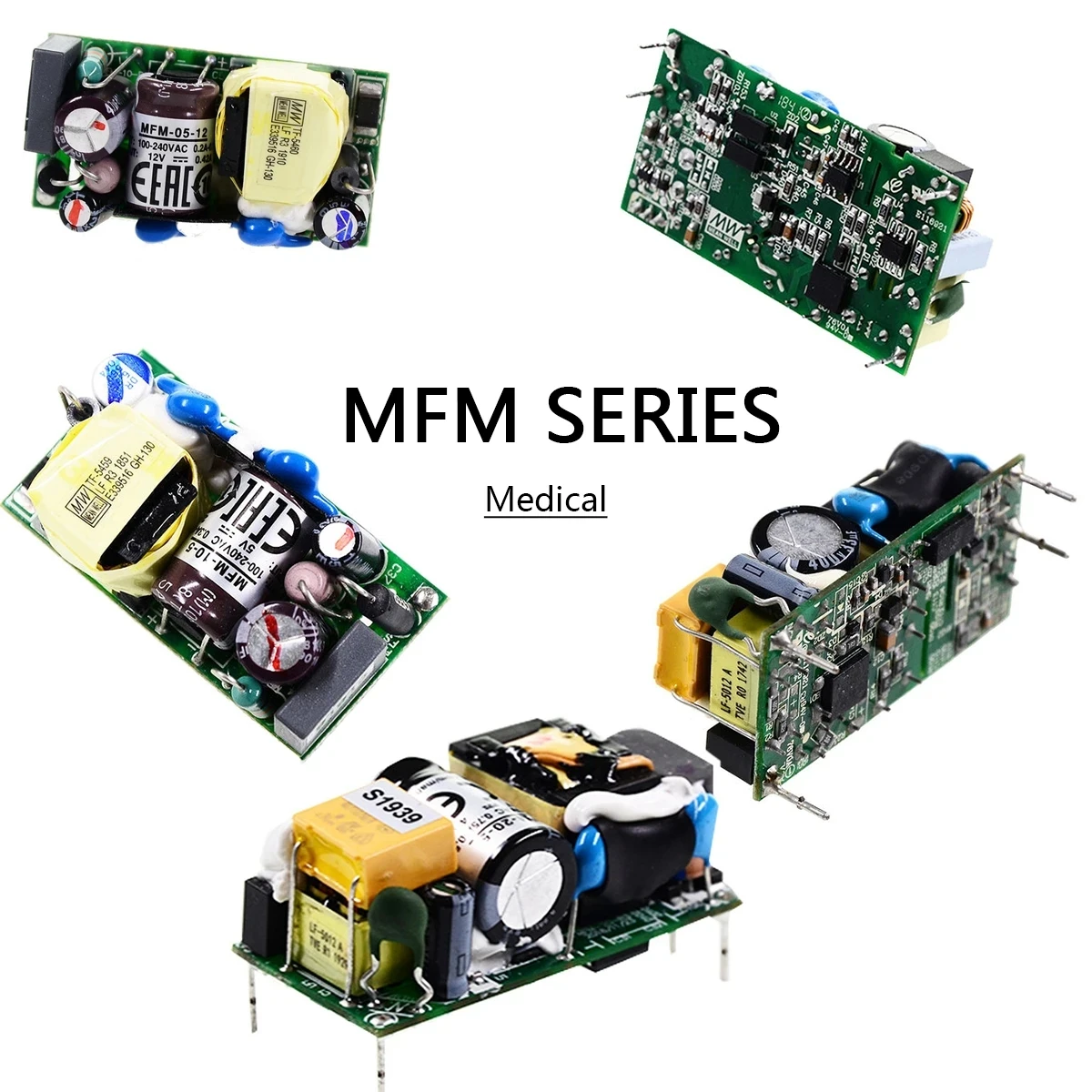 MFM-05/10/15/20/30 ACDC MEANWELL High Reliable Green Medical On board type -3.3/5/12/15/24/48V for mbbile clinical workstation