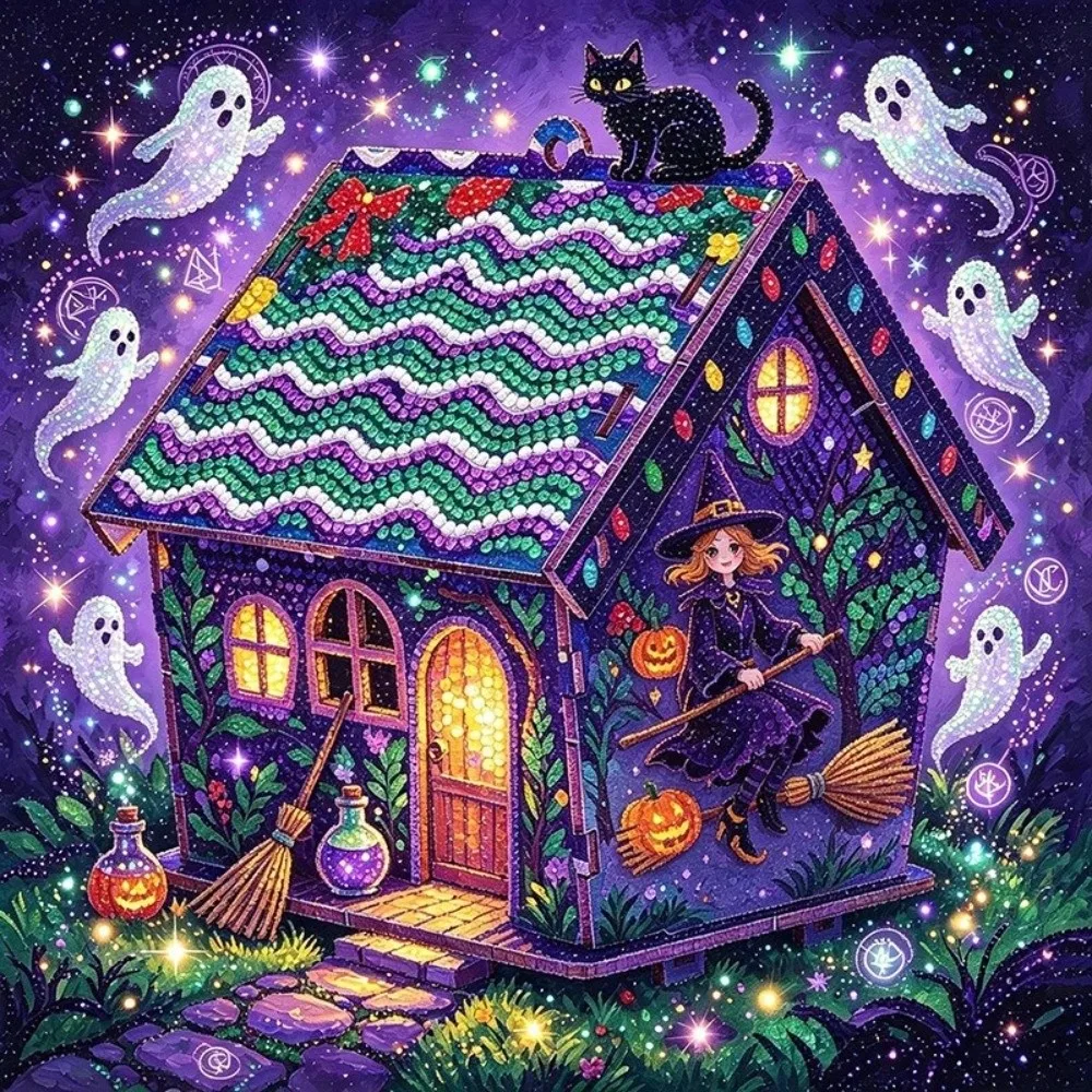 3D-Holzhaus-Halloween-Strass-M – Art Craft Halloween Bewertung und Preis