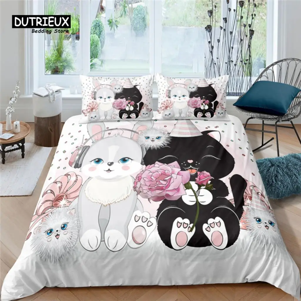 

Luxury 3D Cartoon Animal Print Home Living 2/3Pcs Comfortable Duvet Cover Pillowcase Bedding Set Queen and King EU/US/AU/UK Size