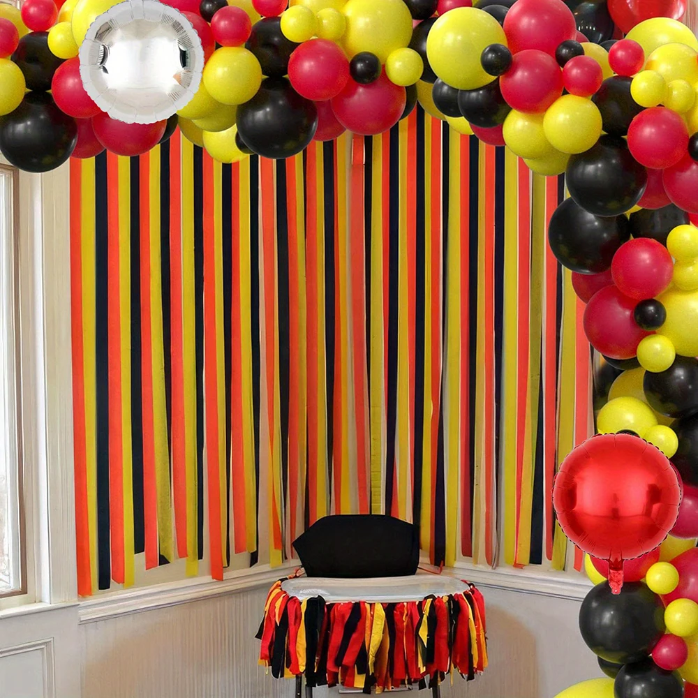 102Pcs Pokemon Pikachu Balloon Garland Arch Kit Red Yellow Black Latex Balloon Birthday Party Decorations Balloon Kids Gifts