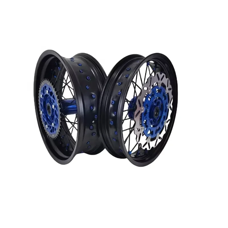 【2026 New Design】 New Product Motorcycle Wheels 17Inch Aluminum Alloy Spoke Wheel Set for Supermoto