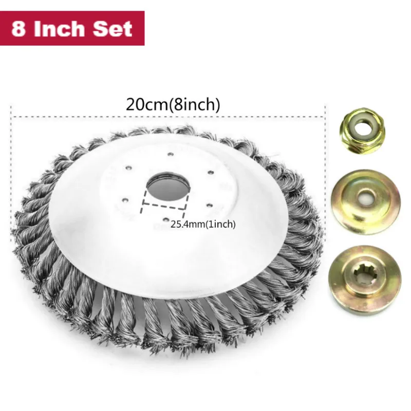 200mm/8 Inch Steel Wire Trimmer Head Grass Brush Cutter Dust Removal Weeding Plate Gearbox Fixing Kit for Lawnmower