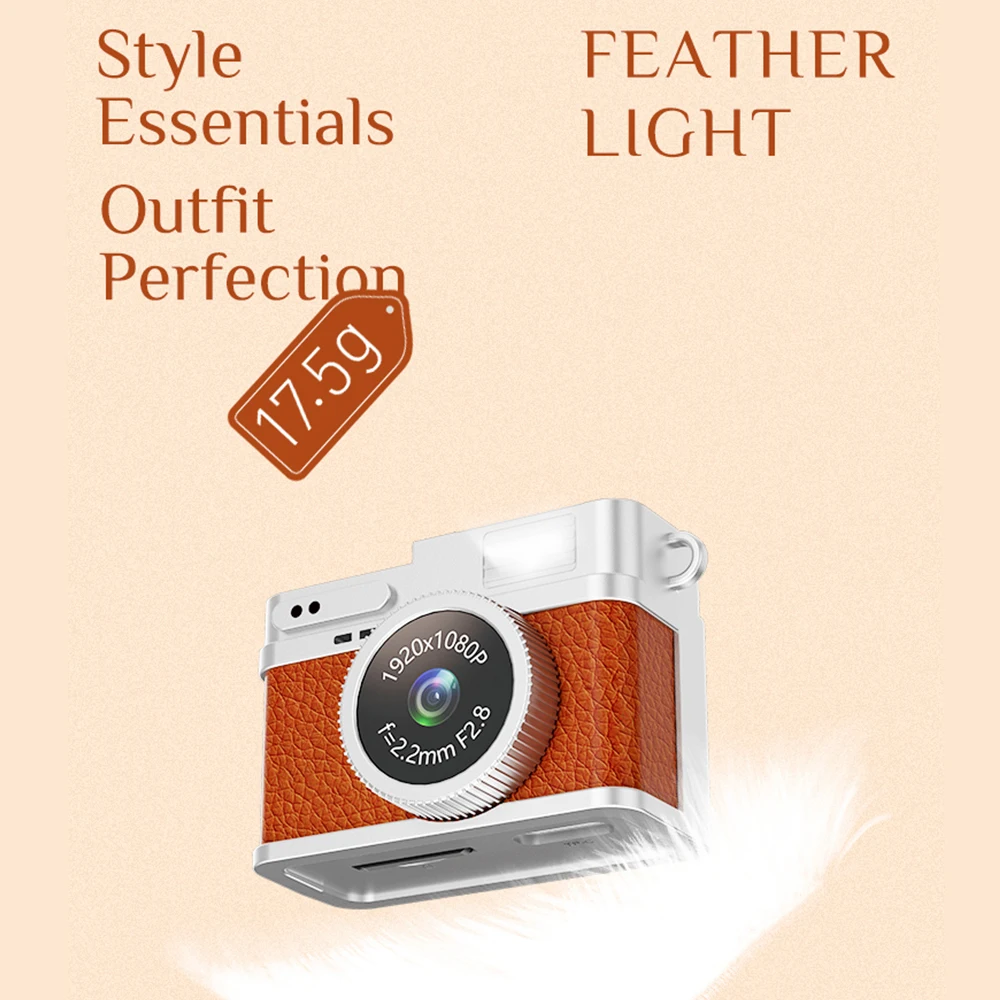 1080P HD Mini Camera with Screen Portable Retro Digital CCD Camera Small Sports Video DV Recorder with Flash for Outdoor