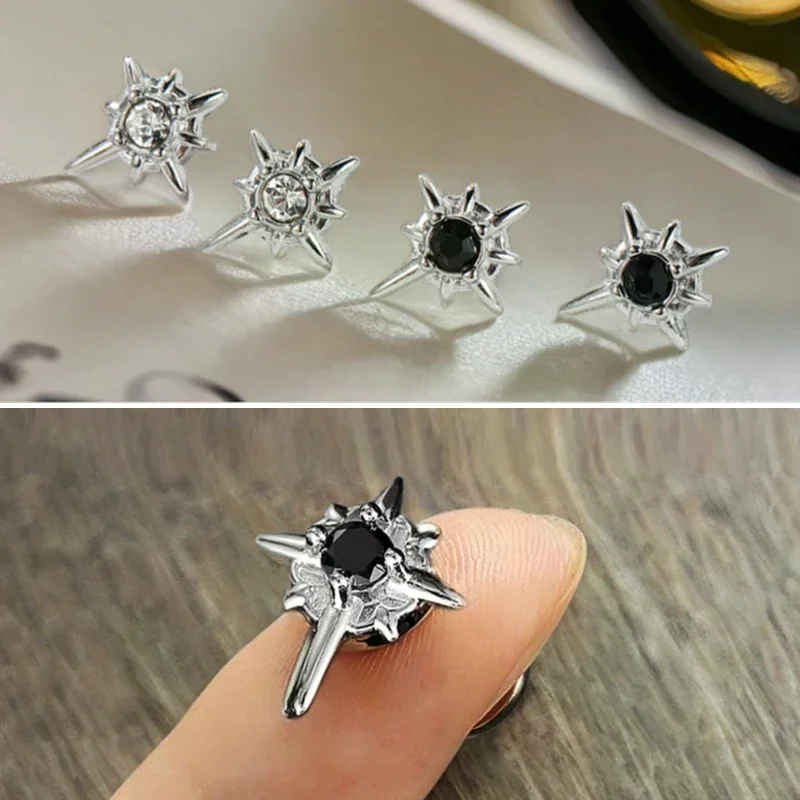 1 Pair North Star Magnetic Ear Clips Stud Earrings Non Piercing Strong Magnet Fake Piercing Women Men Jewelry Clip Earrings