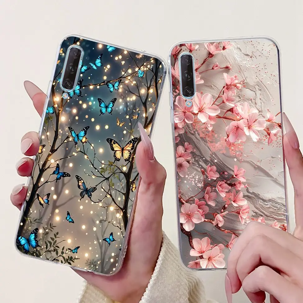 واضح لهواوي Y9s حافظة غطاء لطيف موضة الزهور مضحك رسمت الغطاء الخلفي ل Y9s هواوي STK-L22 STK-L21 STK-LX3 جراب هاتف