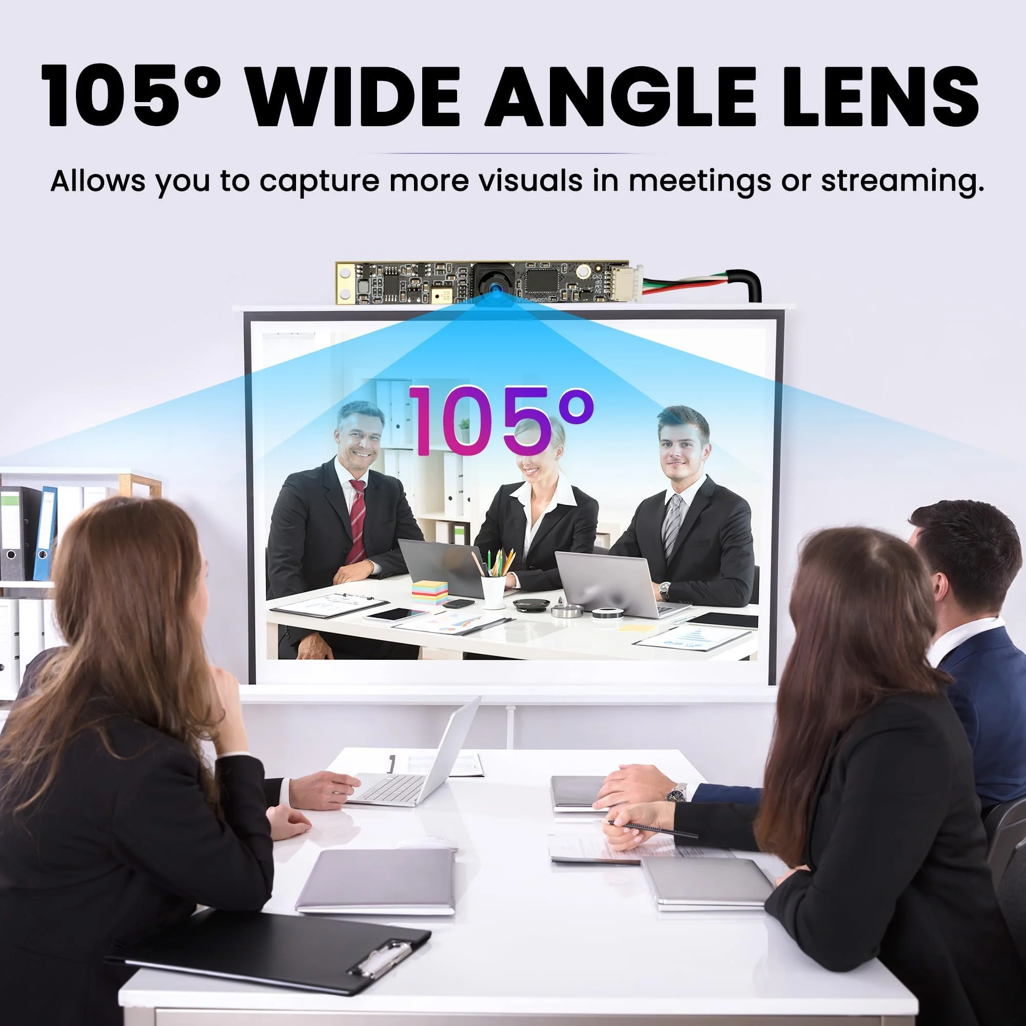 ELP 8MP وحدة كاميرا USB زاوية واسعة 105 °   كاميرا ميكروفون 4K Lightburn لشريط صغير للنقش بالليزر لأجهزة الكمبيوتر المحمول Raspberry Pi