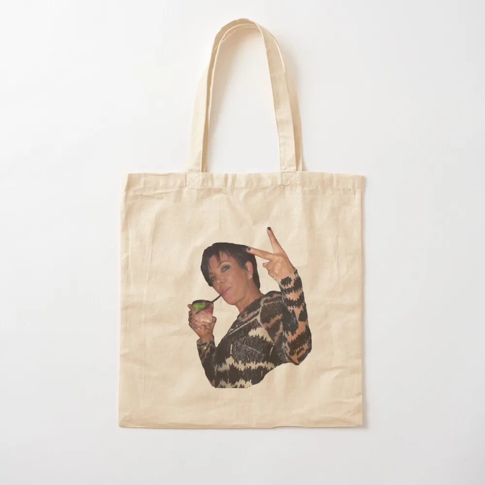 Kris Jenner Meme Drunk Peace Sign Tote Bag university shopper bag Portable shopping bag