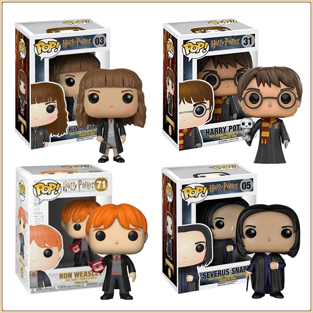 

Funko Pop Harry Potter Action Figures Hermione Ron Snape Lord Voldemort Magical Movie Periphery Cartoon Ornament Model Kid Gift