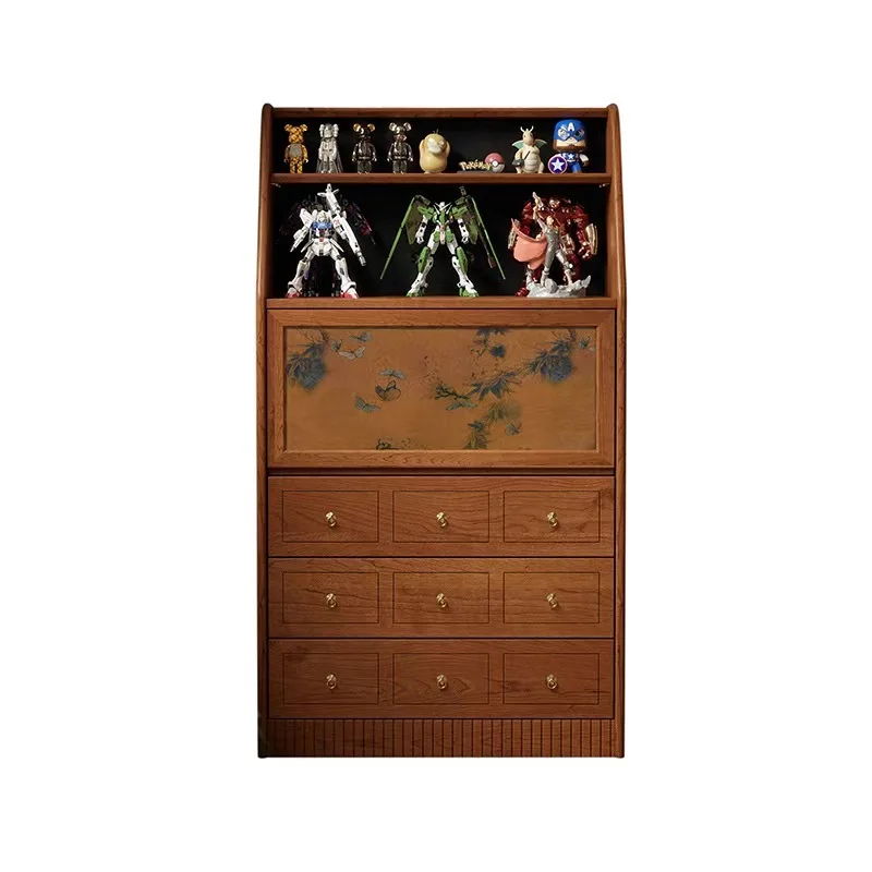 

Fragrant cloud yarn bookcase American retro chest solid wood drawer cabinet bookshelf porch cabinet display